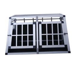 Hundebox Doppelbox Alu S schwarz