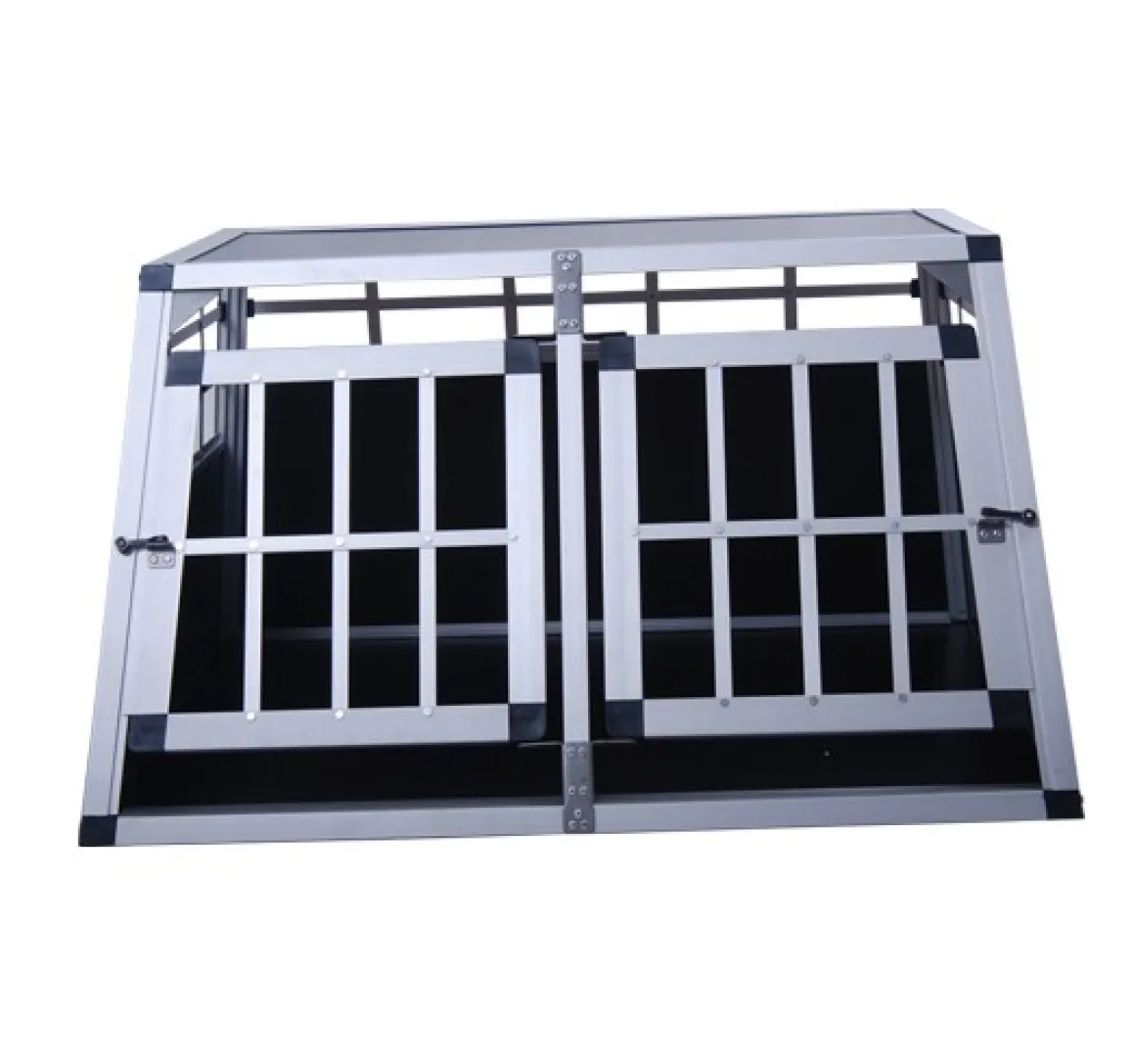 Hundebox Doppelbox Alu S schwarz
