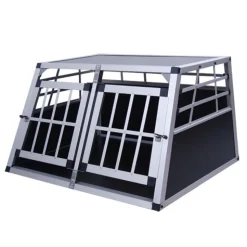 Hundebox Doppelbox Alu S schwarz