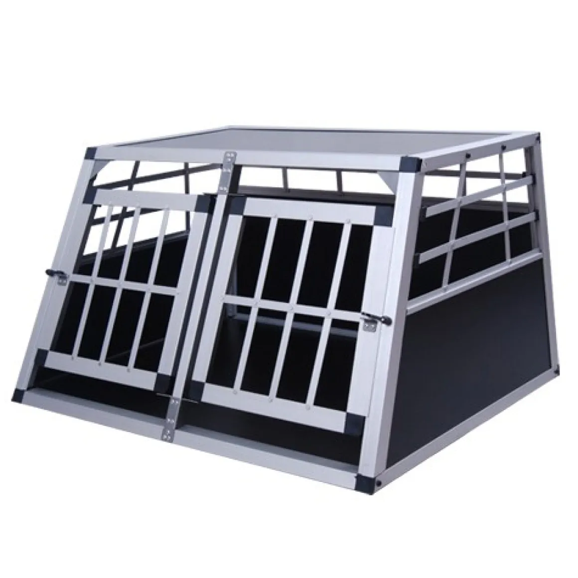 Hundebox Doppelbox Alu S schwarz