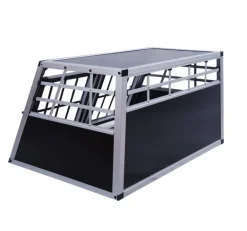 Hundebox Doppelbox Alu S schwarz