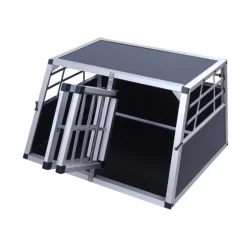 Hundebox Doppelbox Alu S schwarz
