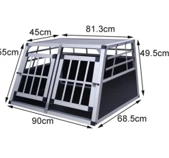 Hundebox Doppelbox Alu S schwarz