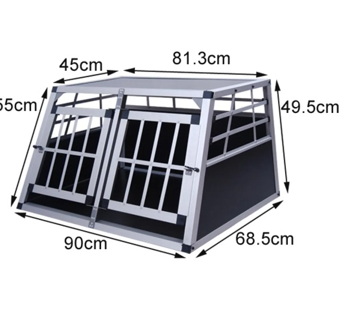 Hundebox Doppelbox Alu S schwarz