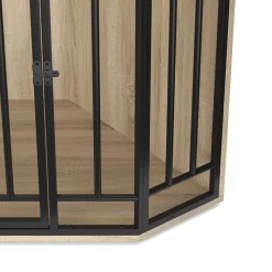 Hundebox 111 x 60 x 67 cm braun/schwarz