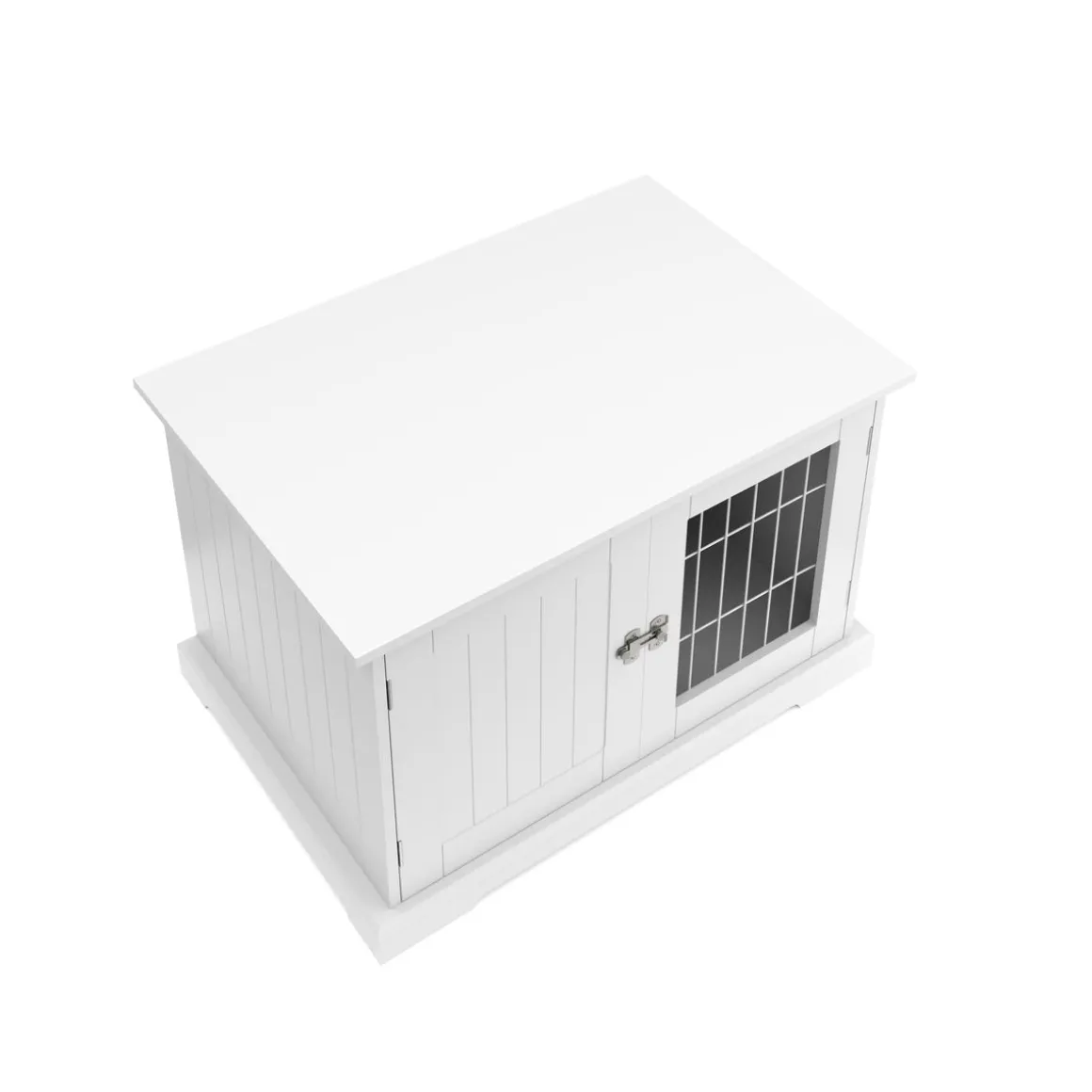 Hundehütte mit Tür 83 x 59 x 51 cm weiss
