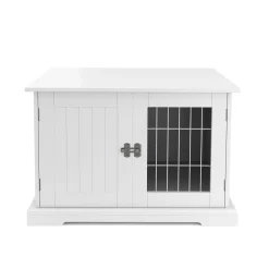 Hundehütte mit Tür 83 x 59 x 51 cm weiss