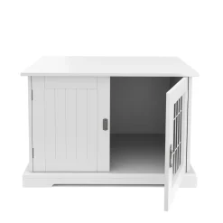 Hundehütte mit Tür 83 x 59 x 51 cm weiss
