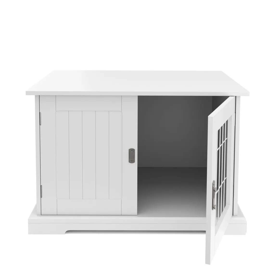 Hundehütte mit Tür 83 x 59 x 51 cm weiss