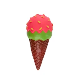 Hundespielzeug Eiswaffel 7 x 14 cm bunt