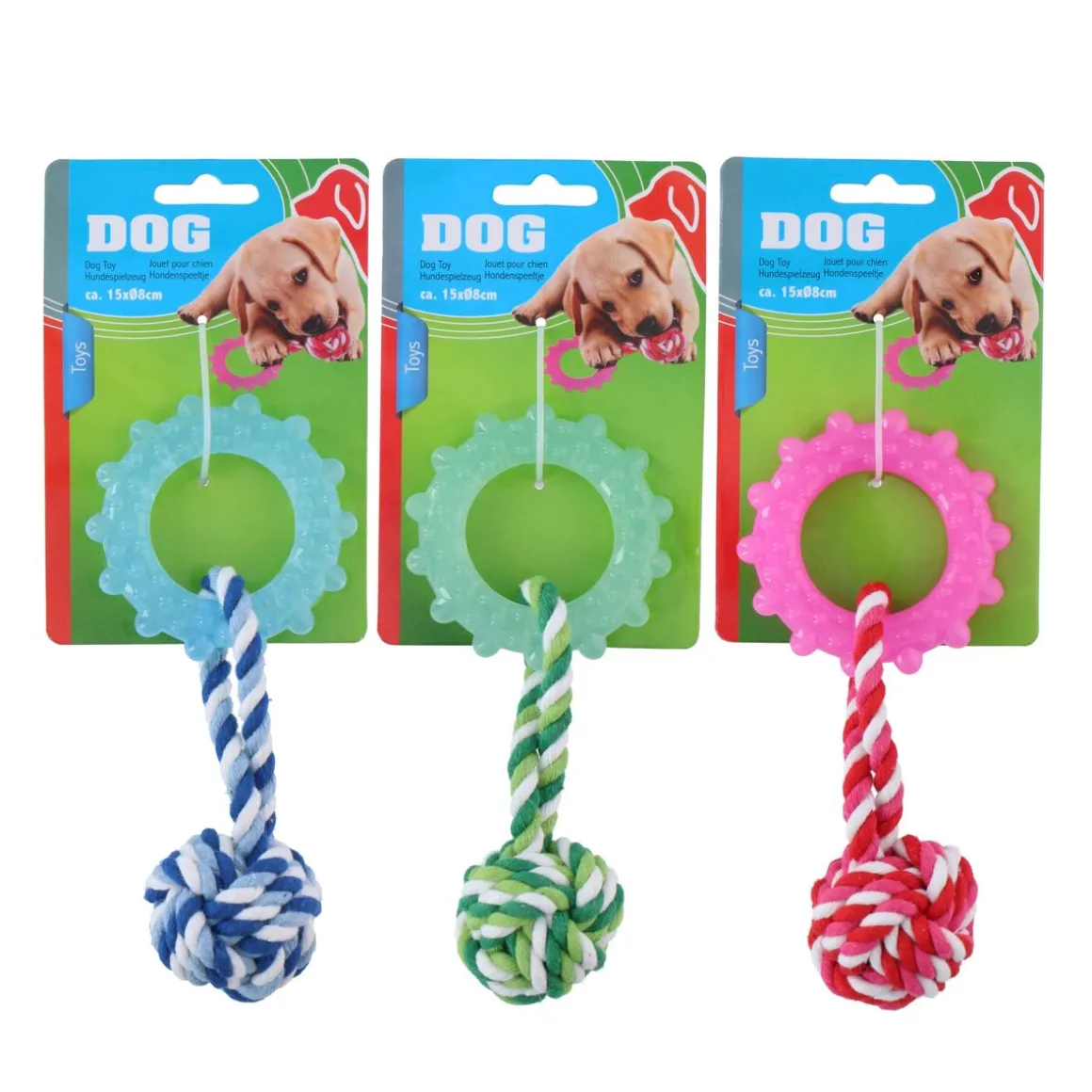 Hundespielzeug Tau Knoten und Beissring 16 cm