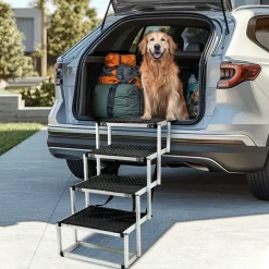 Hundetreppe faltbar mit 4 Stufen 77 x 44 x 64 cm