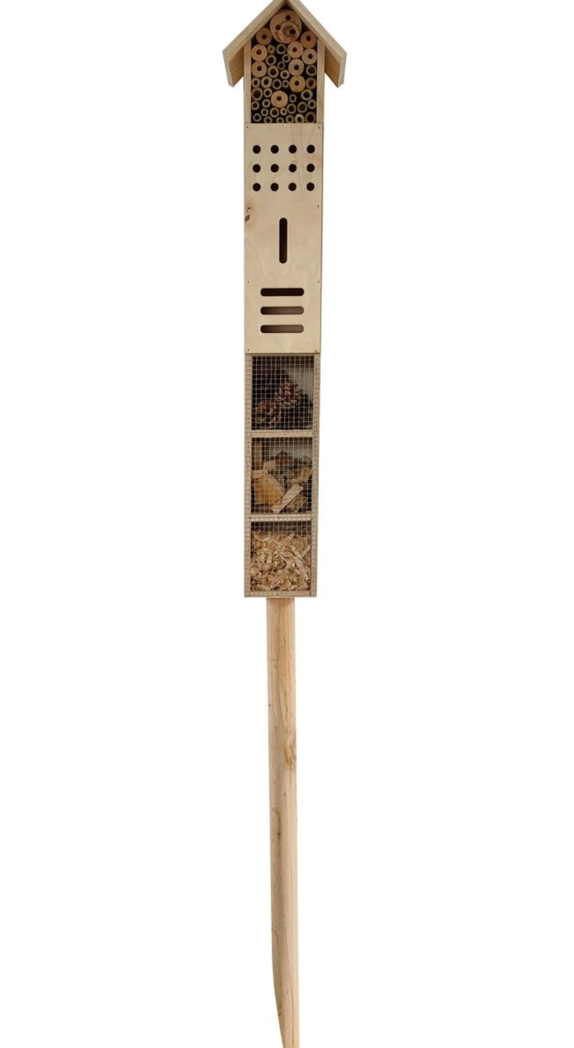 Insektenhotel mit Erdspiess