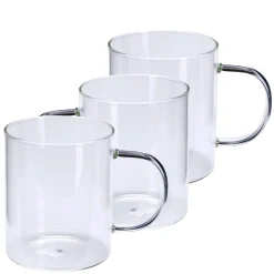 Kaffeeglas mit Henkel 3er Set 400 ml