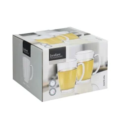 Kaffeeglas Teeglas mit Henkel 4er Set 400 ml