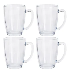 Kaffeeglas Teeglas mit Henkel 4er Set 400 ml