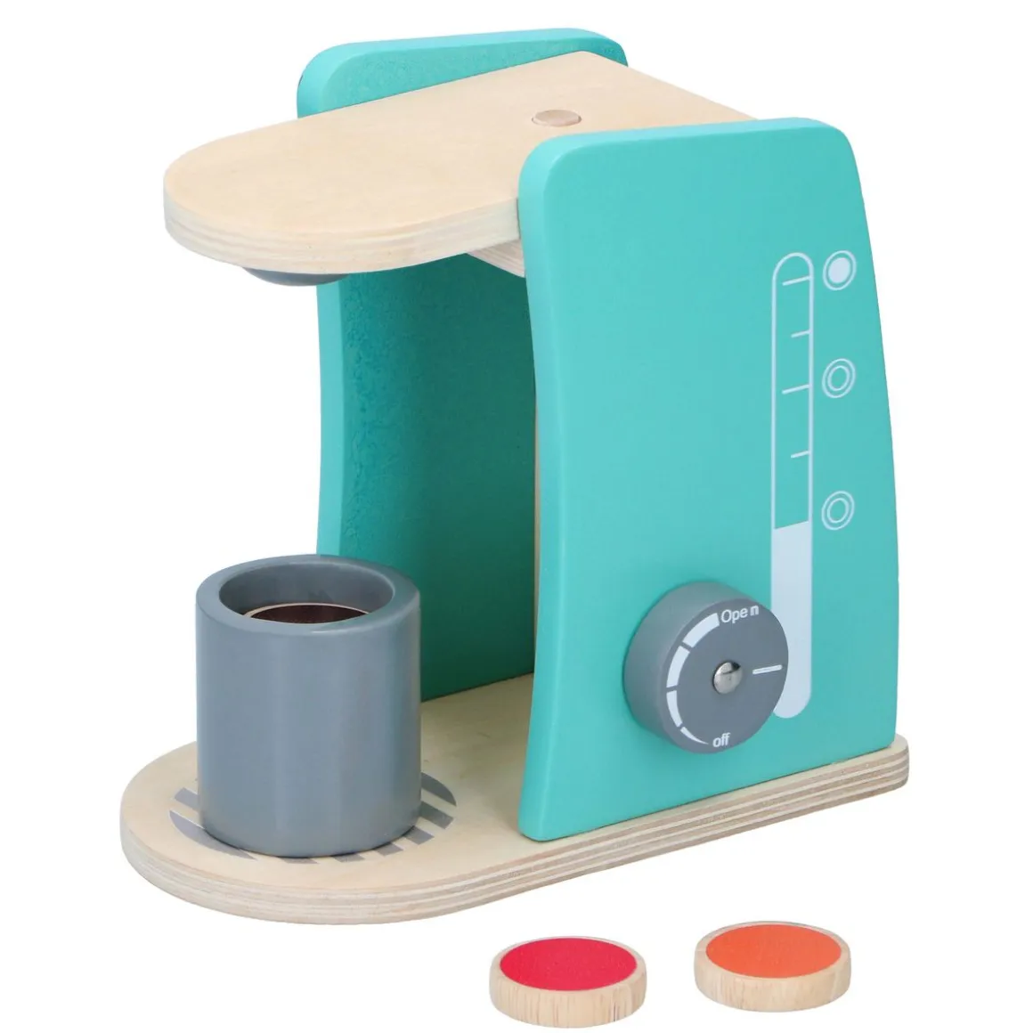 Kaffeemaschine Holz Spielzeug Set 5-teilig