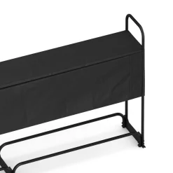 Kaminholzregal mit Abdeckung HELM 386 x 36 x 117 cm schwarz