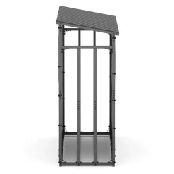 Kaminholzregal mit Dach FARGO 185 x 70 x 185 cm schwarz