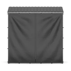 Kaminholzregal mit Dach FARGO 185 x 70 x 185 cm schwarz