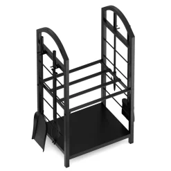 Kaminholzregal mit Kaminbesteck 40 x 30 x 74 cm