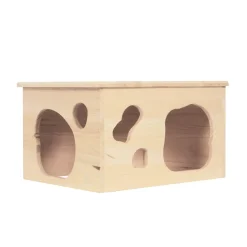 Kaninchen Meerschweinchen Haus Holz 40 x 31 x 23 cm natur