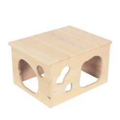 Kaninchen Meerschweinchen Haus Holz 40 x 31 x 23 cm natur
