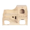 Kaninchen Meerschweinchen Haus Holz 55 x 39 x 39 cm natur
