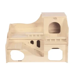 Kaninchen Meerschweinchen Haus Holz 55 x 39 x 39 cm natur
