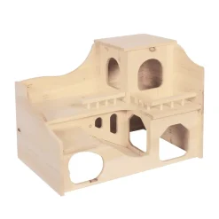 Kaninchen Meerschweinchen Haus Holz 55 x 39 x 39 cm natur