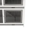 Kaninchenstall Holz BUNNIX 140 x 53 x 110 cm grau/weiss
