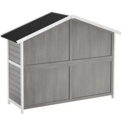 Kaninchenstall Holz BUNNIX 140 x 53 x 110 cm grau/weiss