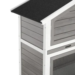 Kaninchenstall Holz BUNNIX 140 x 53 x 110 cm grau/weiss