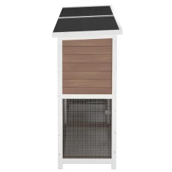 Kaninchenstall Holz BUNZO 211 x 52 x 107 cm natur/weiss