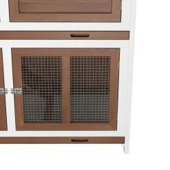 Kaninchenstall Holz BUNZO 110 x 52 x 108 cm natur/weiss
