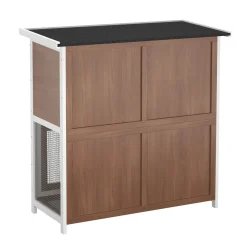 Kaninchenstall Holz BUNZO 110 x 52 x 108 cm natur/weiss