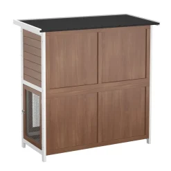 Kaninchenstall Holz FLUFFY 100 x 50 x 105 cm weiss/natur