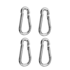 Karabiner Stahl 10 cm 4er Set silber