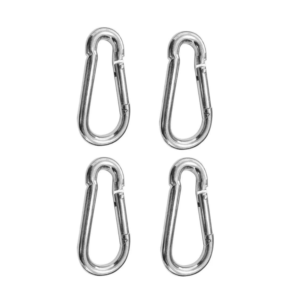 Karabiner Stahl 10 cm 4er Set silber
