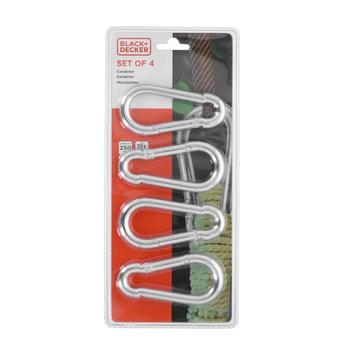 Karabiner Stahl 10 cm 4er Set silber