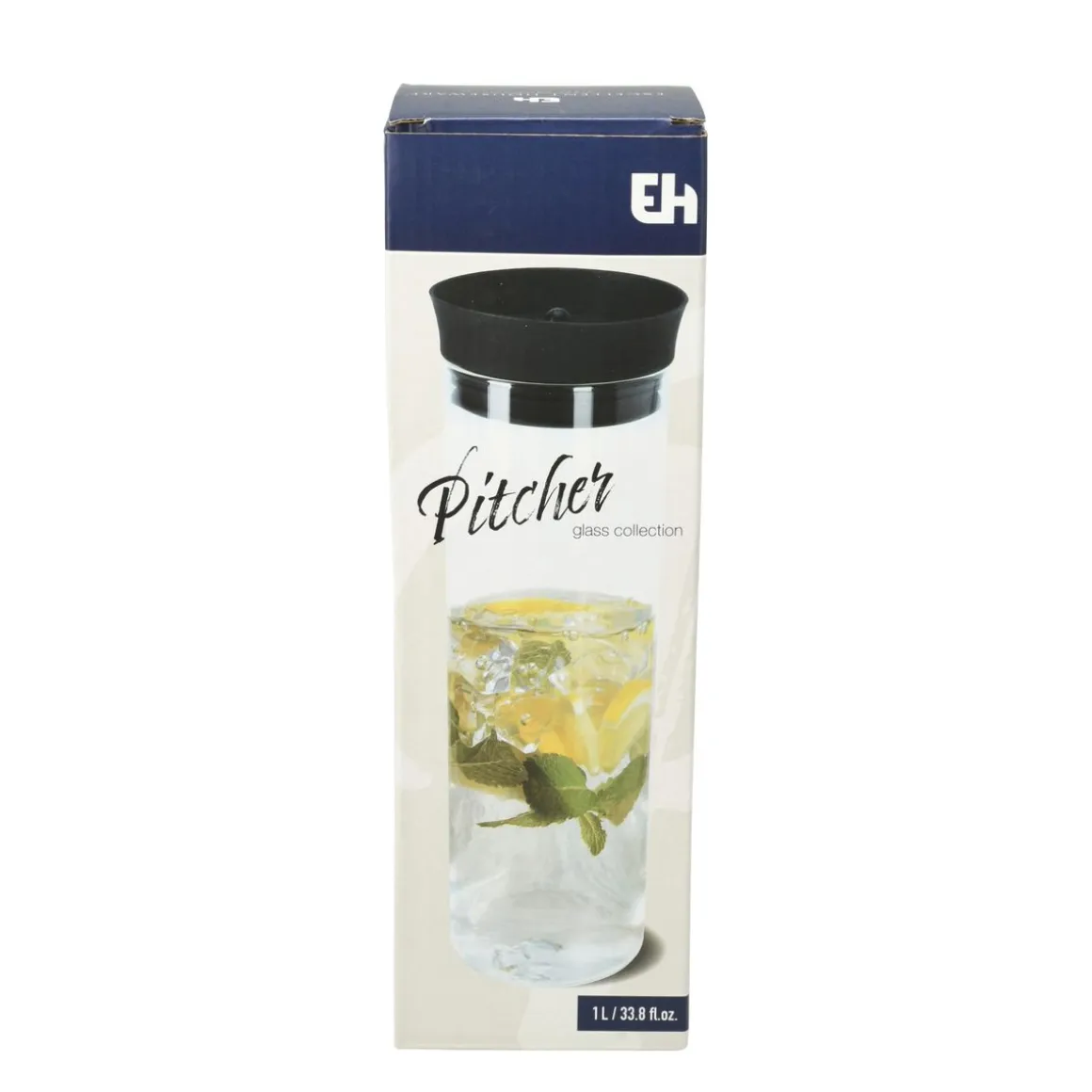 Karaffe Glas mit Deckel 1L