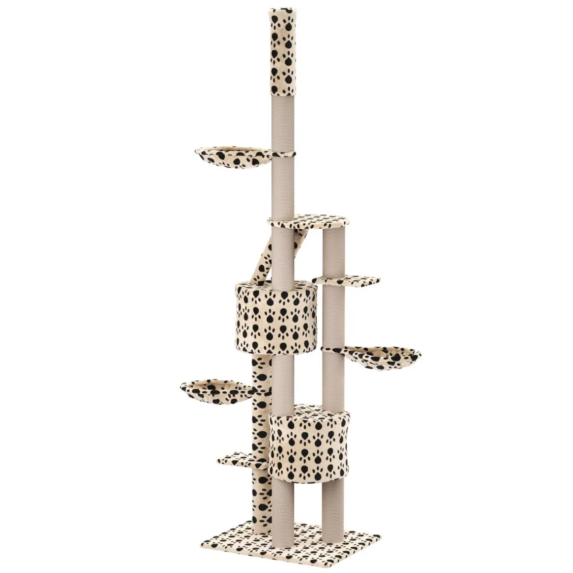 Katzenbaum BALU 265 cm beige mit Pfoten