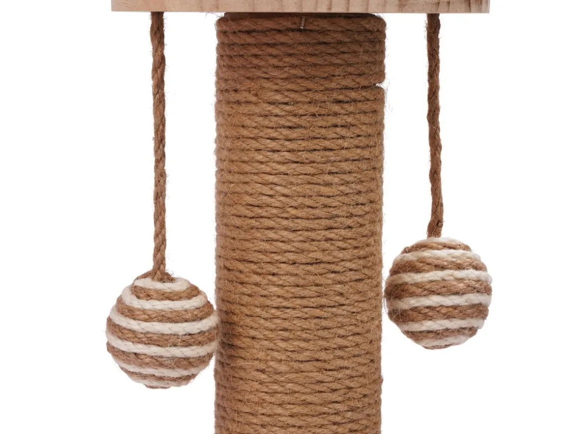 Katzenbaum Kratzstamm mit Spielzeug 42 x 38 cm braun