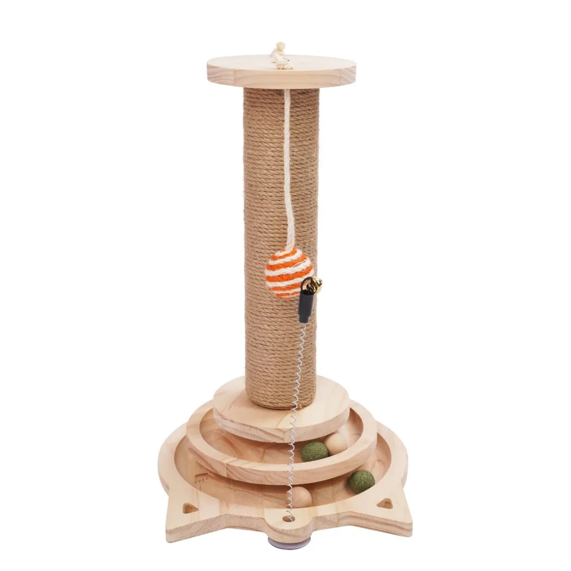 Katzenbaum Kratzstamm mit Spielzeug 26 x 40 cm braun | GONSER.CH