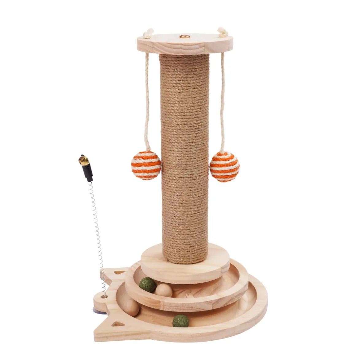 Katzenbaum Kratzstamm mit Spielzeug 26 x 40 cm braun | GONSER.CH