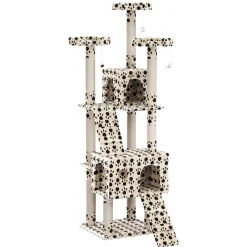 Katzenbaum MAX 182 cm beige mit Pfoten