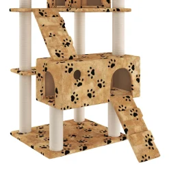 Katzenbaum MIRO 182 cm beige mit Pfoten