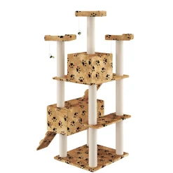 Katzenbaum MIRO 182 cm beige mit Pfoten