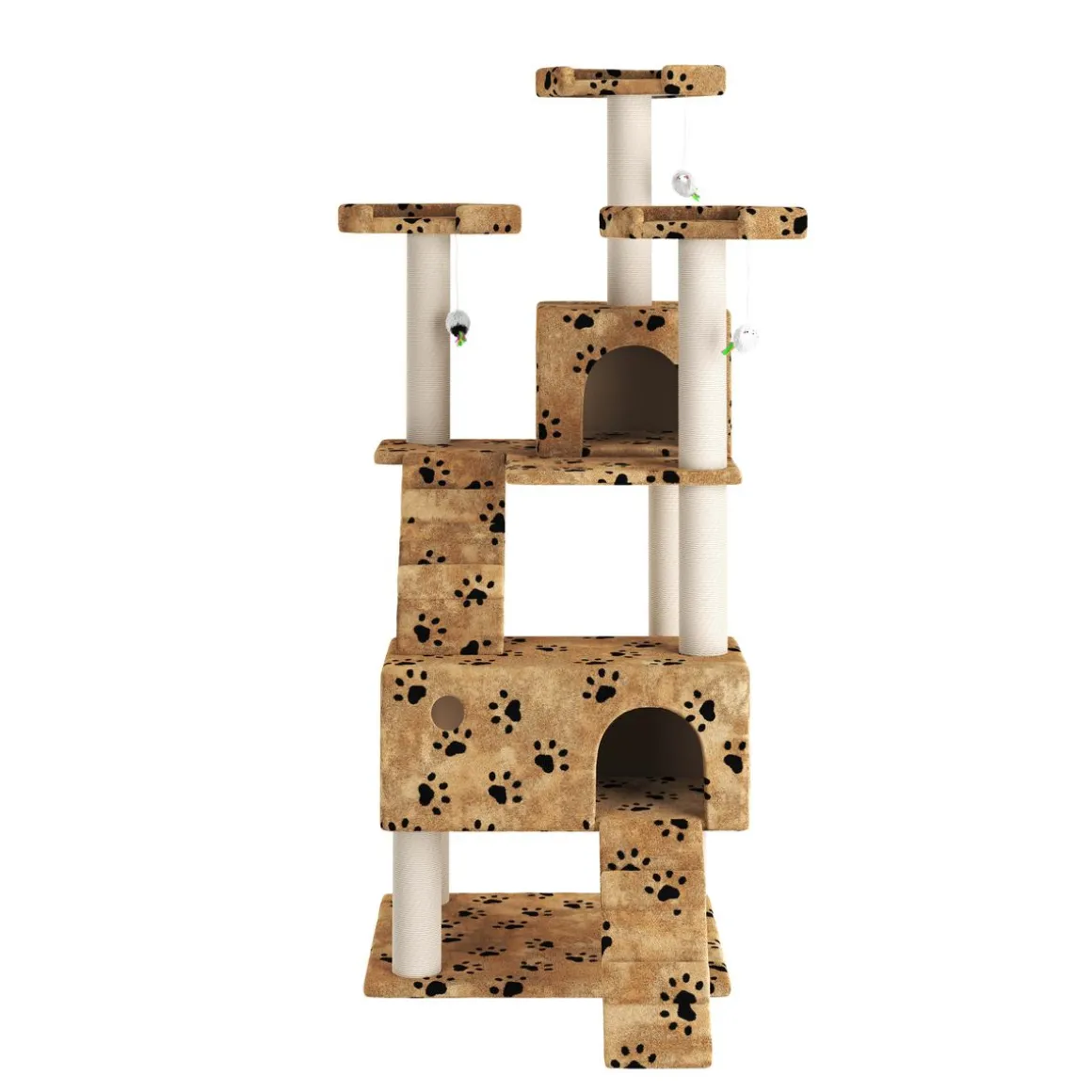 Katzenbaum MIRO 182 cm beige mit Pfoten