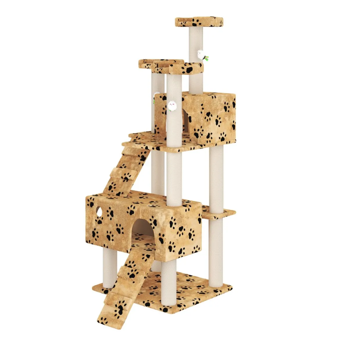 Katzenbaum MIRO 182 cm beige mit Pfoten